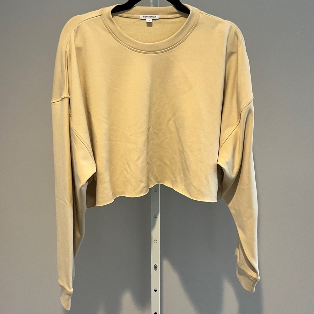 WeWoreWhat Tan cropped long sleeve top size L
